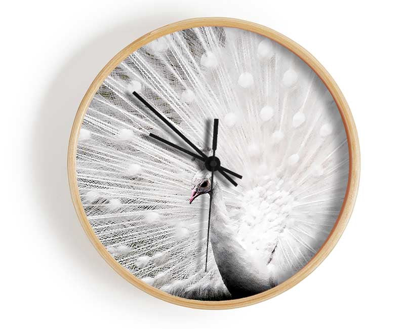 White Peacock Clock - Wallart-Direct UK