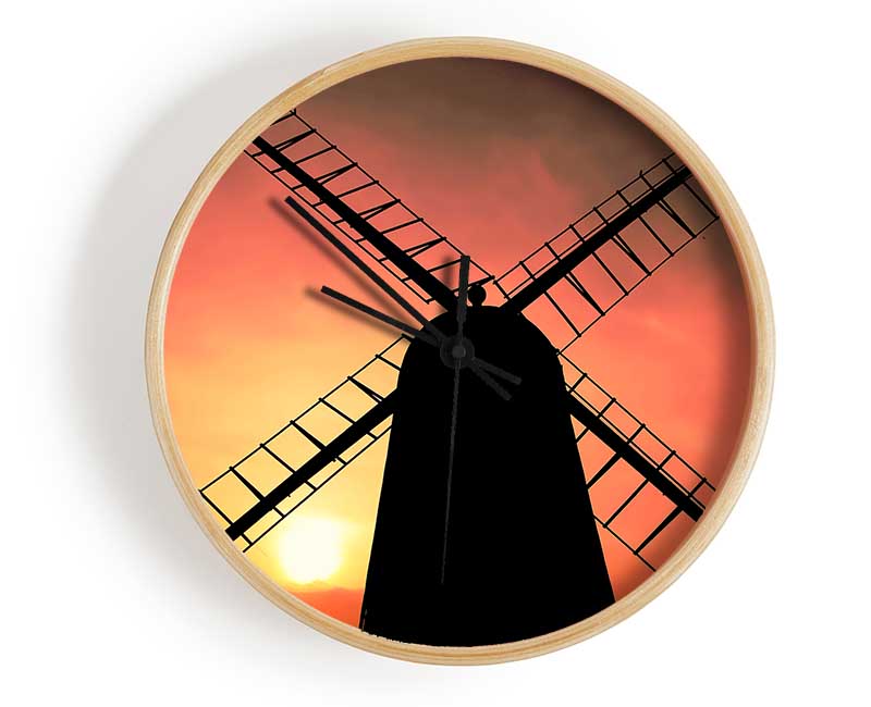 Windmill In Sunlight Clock - Wallart-Direct UK