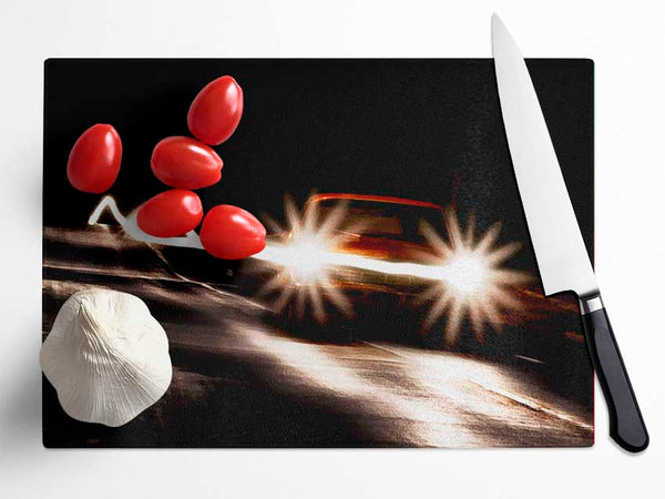 Street Car Race Glass Chopping Board