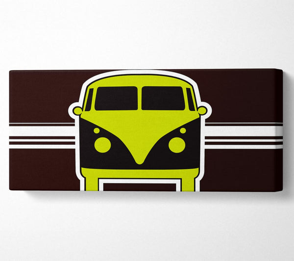 Retro VW Camper Van Limonengrün