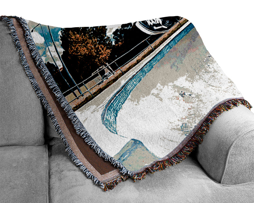 Skateboarders Flip Woven Blanket