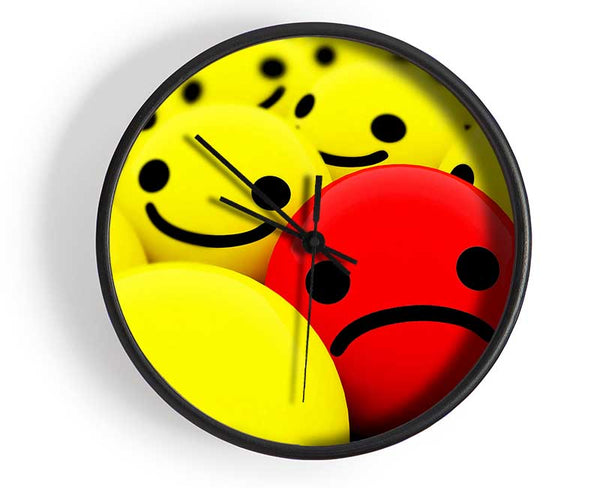 Unhappy Red Clock - Wallart-Direct UK
