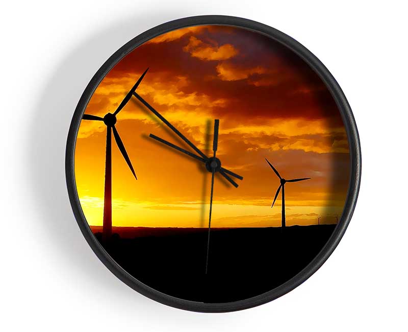 Windmills At Sunlight Clock - Wallart-Direct UK
