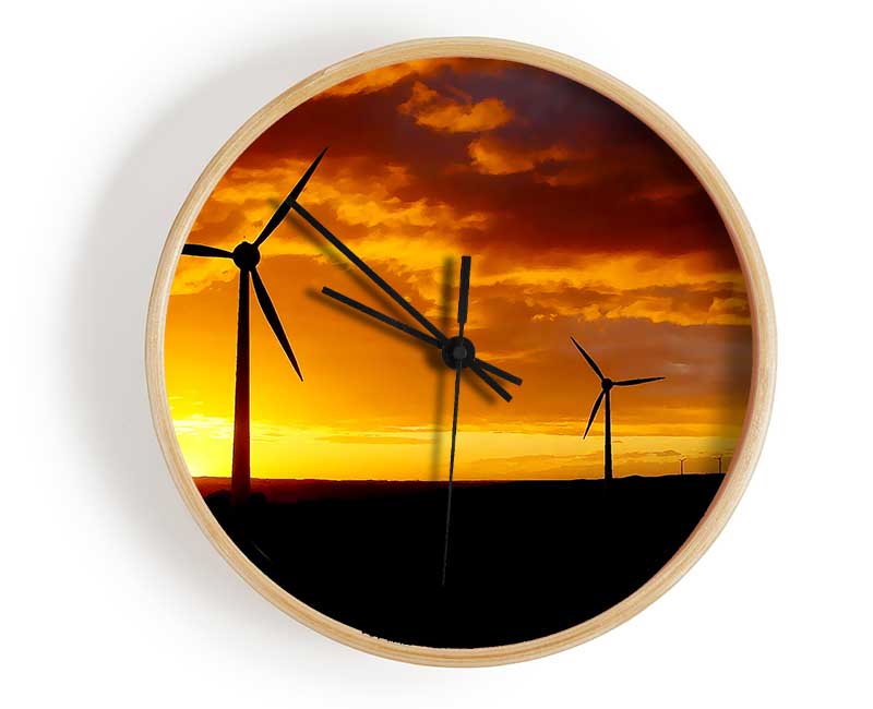 Windmills At Sunlight Clock - Wallart-Direct UK