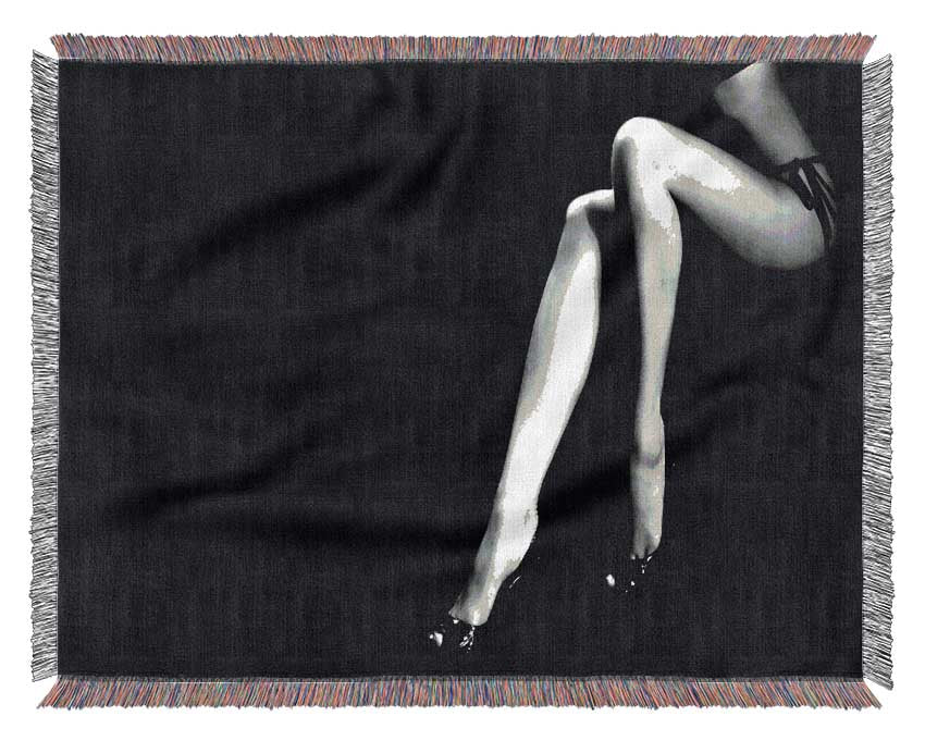 Sexy Legs Black Woven Blanket