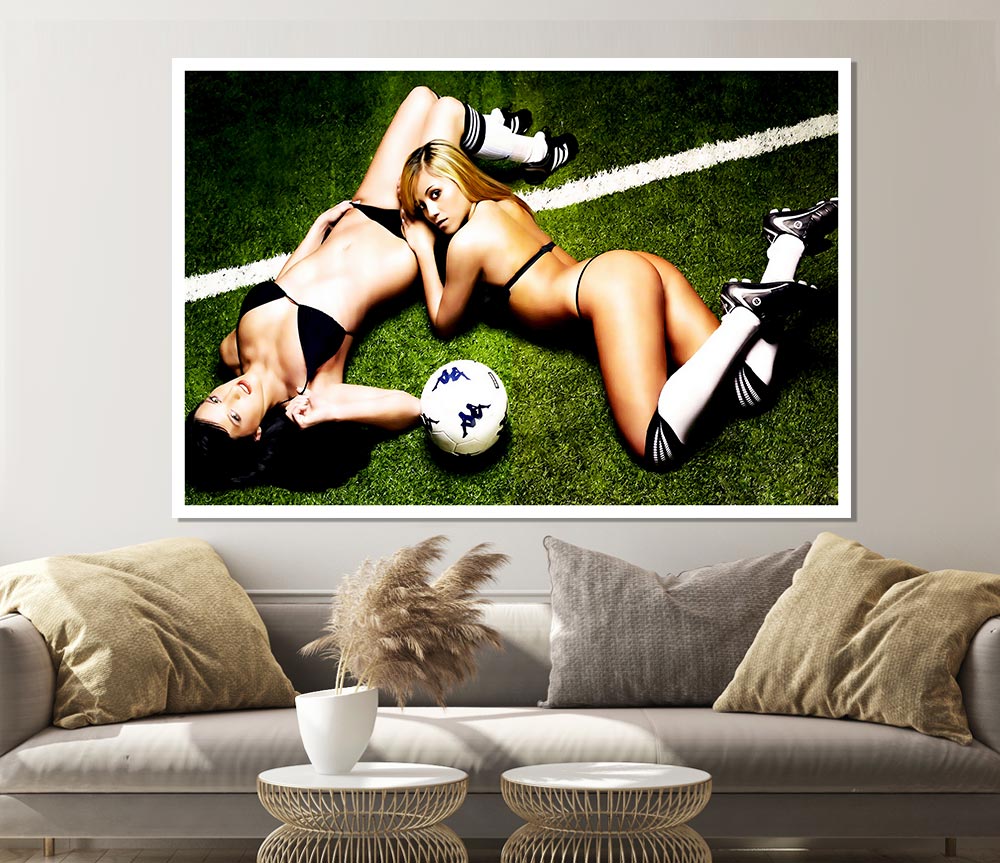 Womans Football Team Print Poster Wall Art