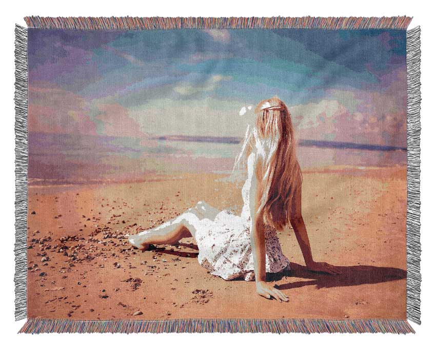 Beach Girl Woven Blanket