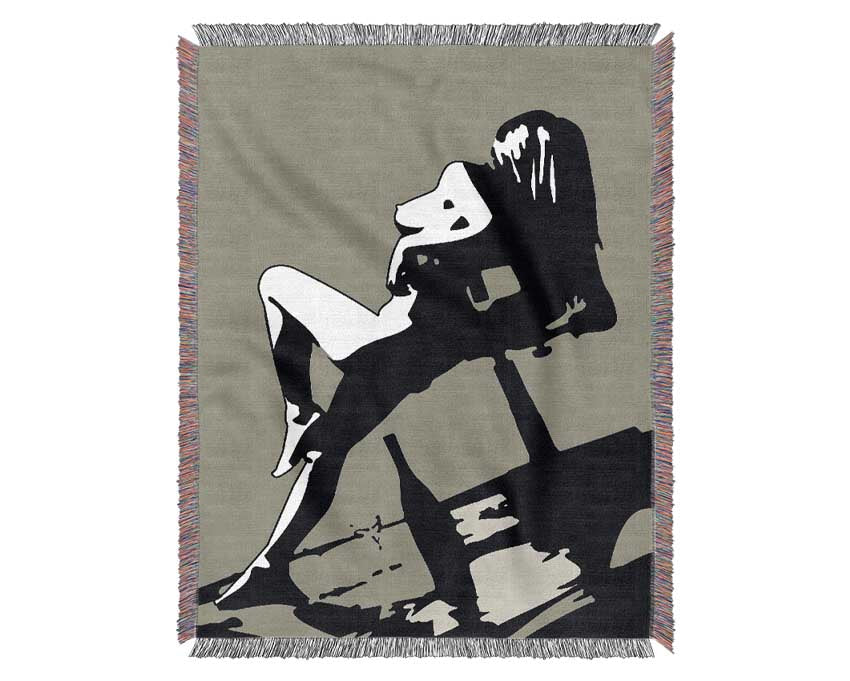 Sun Drenched Woman Woven Blanket