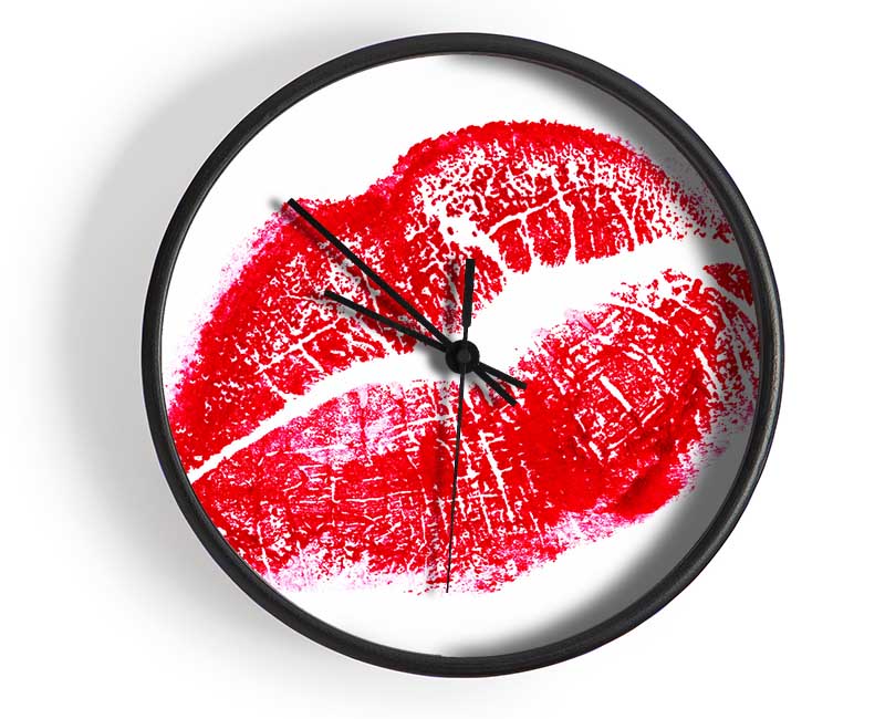 Red Lipstick Mark Clock - Wallart-Direct UK