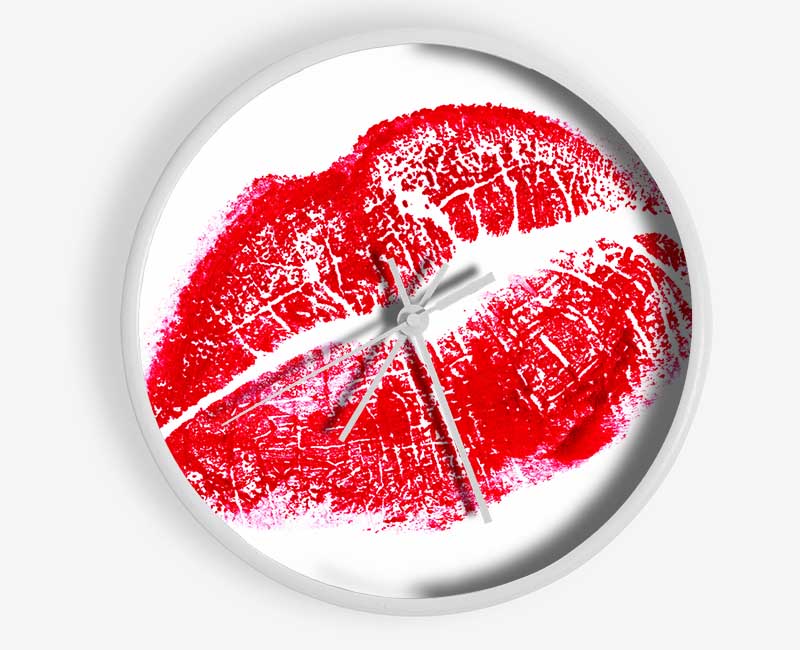 Red Lipstick Mark Clock - Wallart-Direct UK