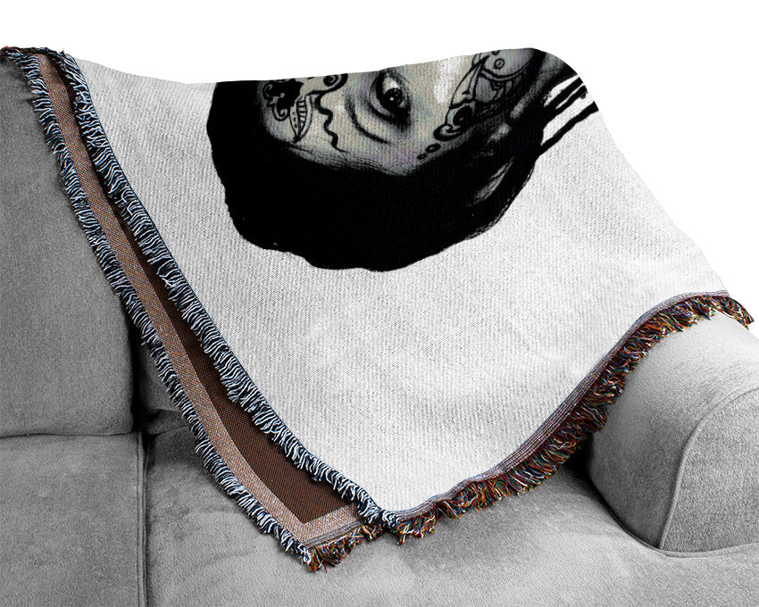 Tribal Tattooed Female Woven Blanket