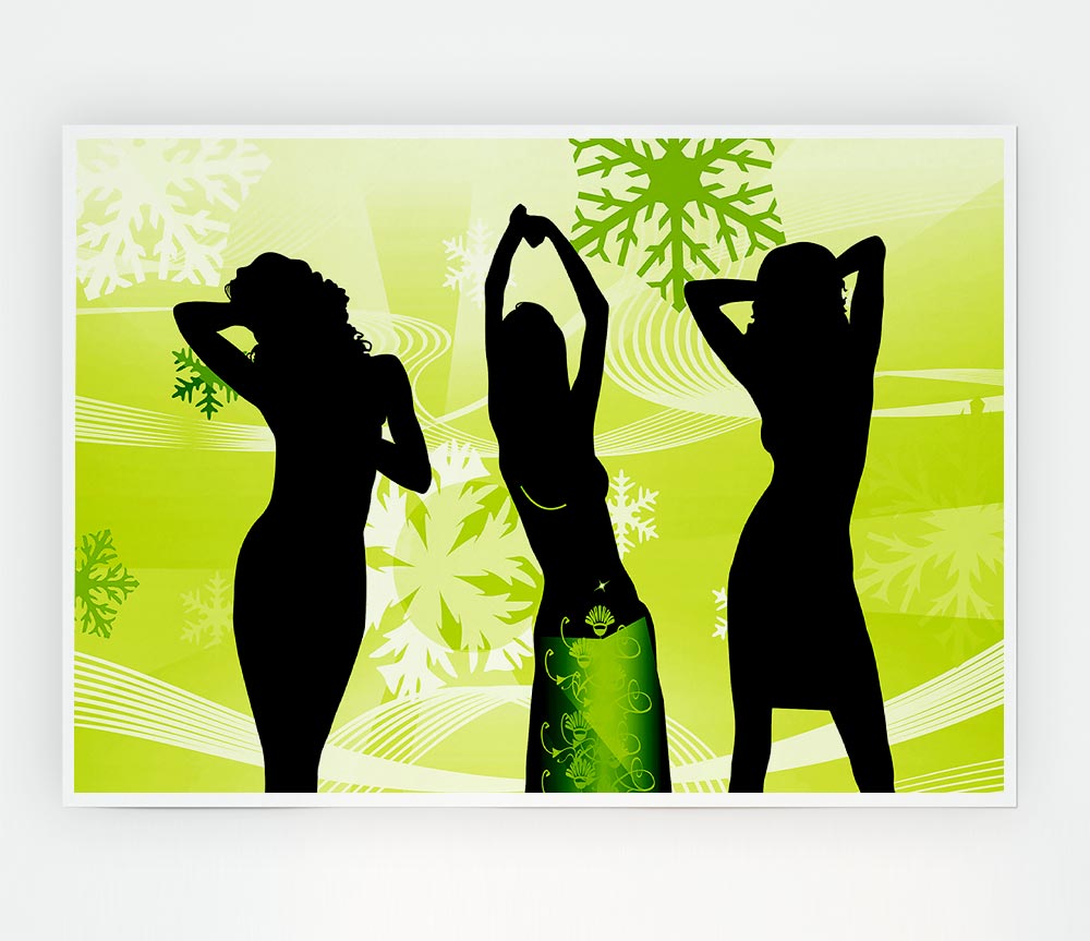 Womanly Shape Lime Print Poster Wall Art