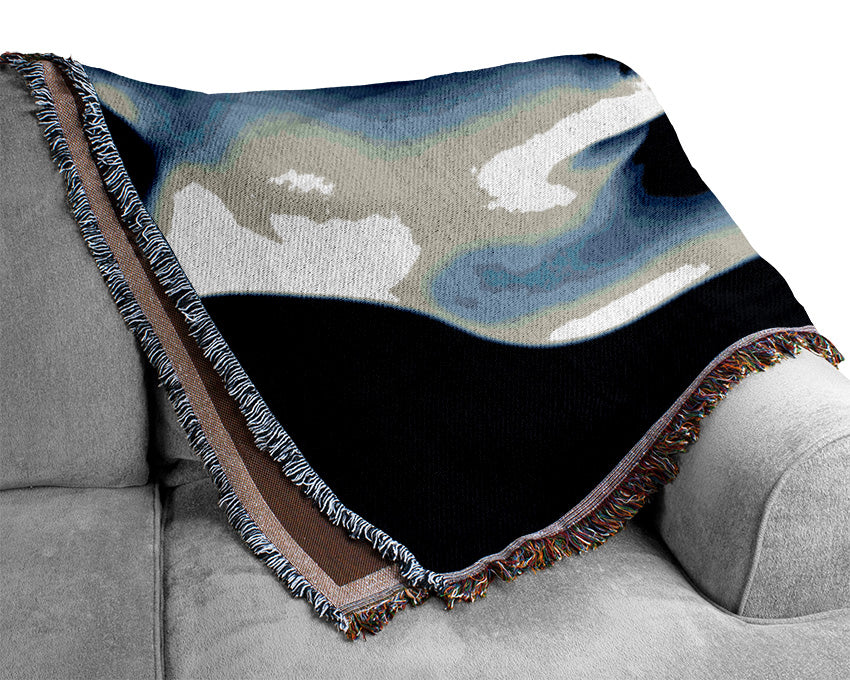 Female Torso Blue Woven Blanket