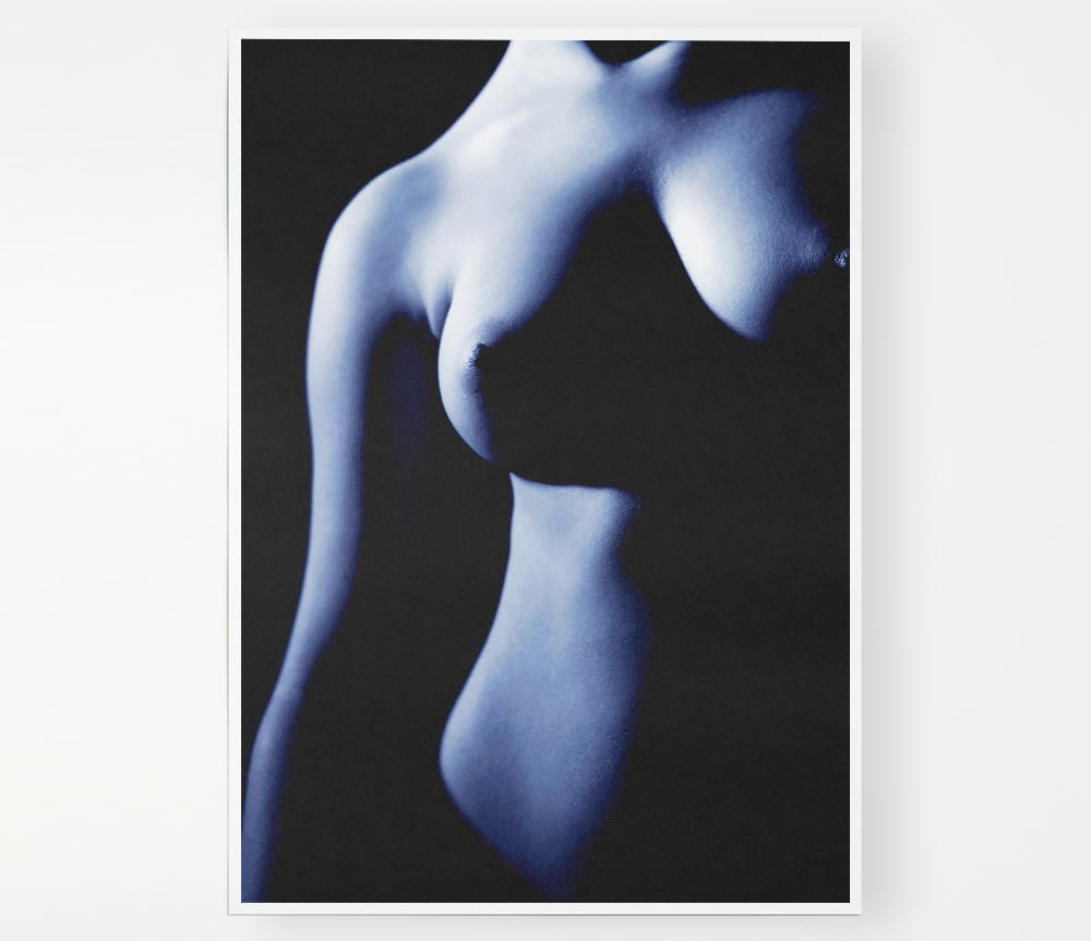 Female Torso Blue Print Poster Wall Art