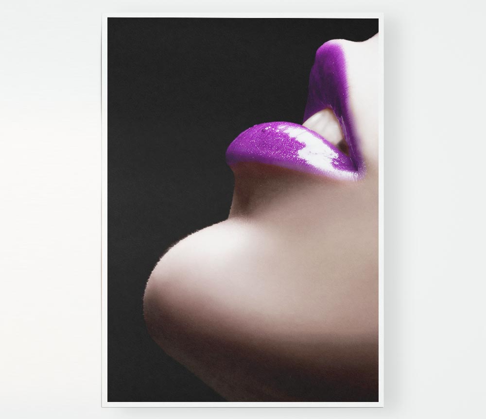 Exotic Pink Lips Print Poster Wall Art
