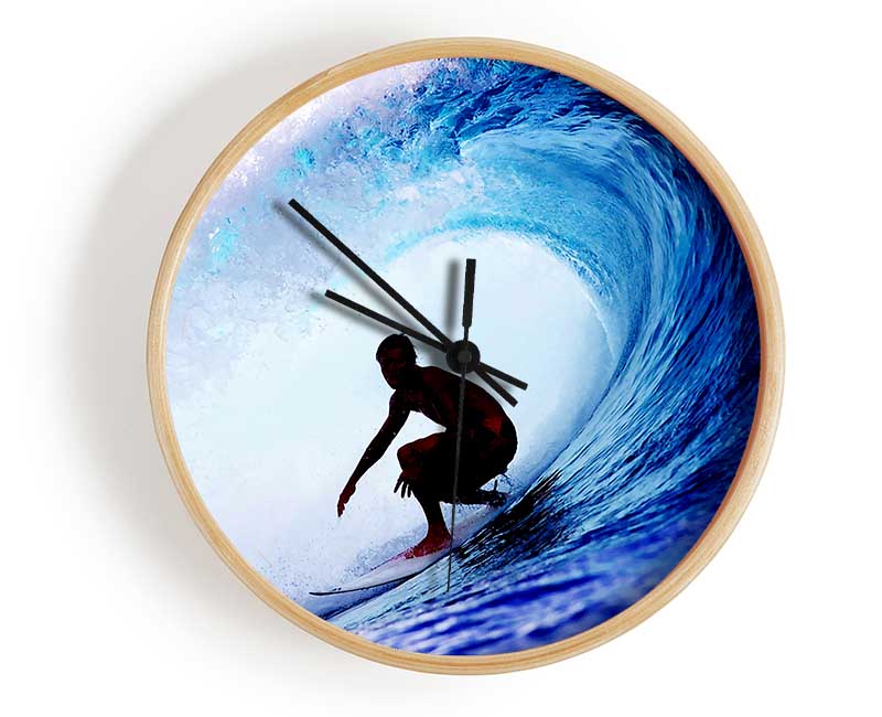 Wave Tunnel Surfer Clock - Wallart-Direct UK