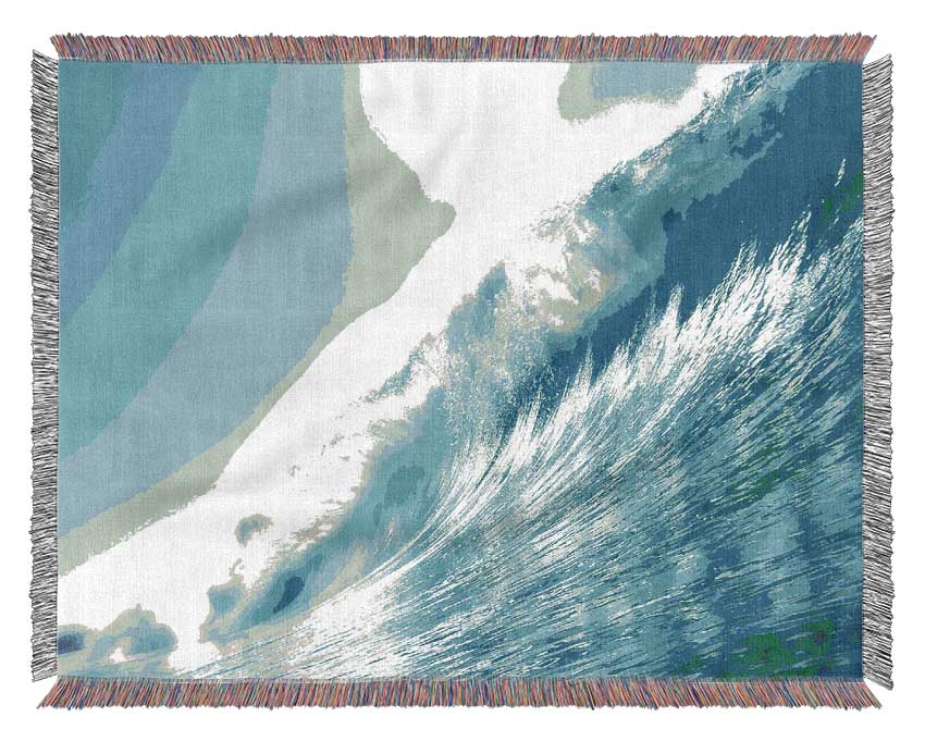 Wave Big For Surfers Woven Blanket