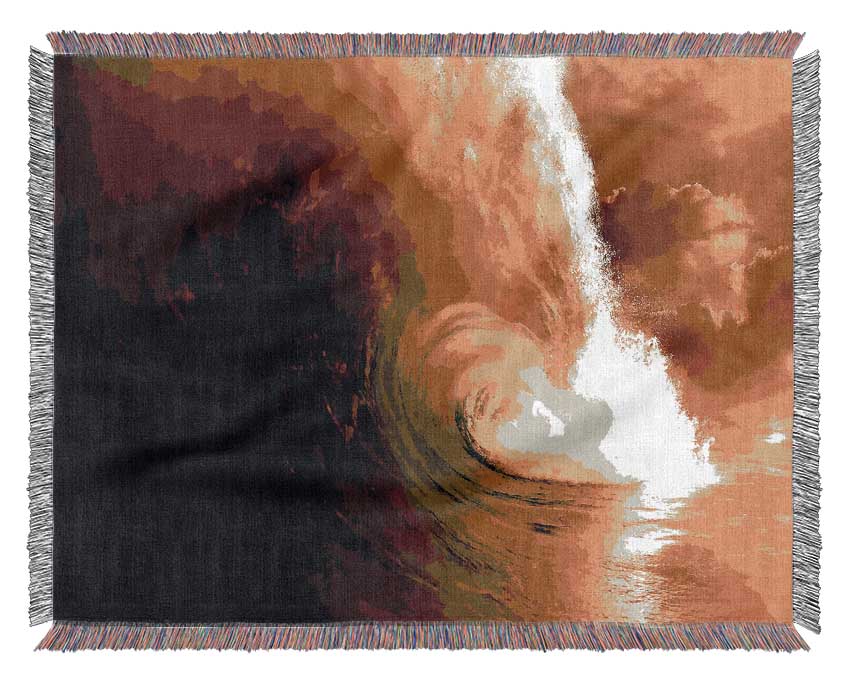 Stunning Orange Sky Wave Woven Blanket