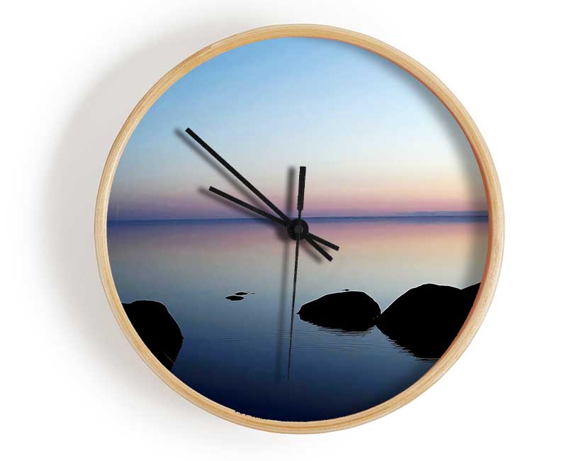 Tranquil Stepping Stone Ocean Clock - Wallart-Direct UK