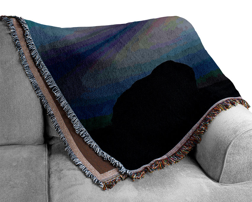 Tranquil Stepping Stone Ocean Woven Blanket