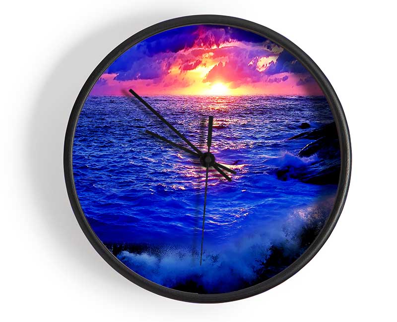 The Movement Of The Ocean At Dawn Clock - Wallart-Direct UK
