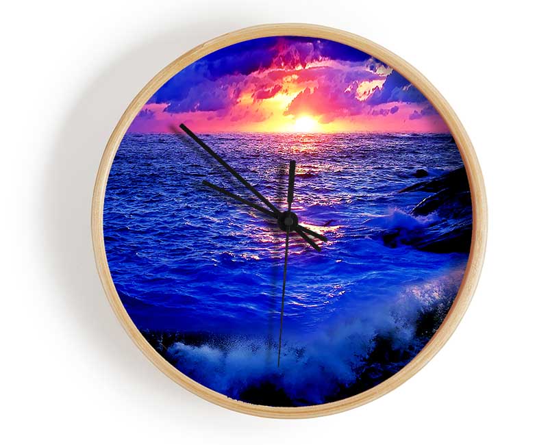 The Movement Of The Ocean At Dawn Clock - Wallart-Direct UK