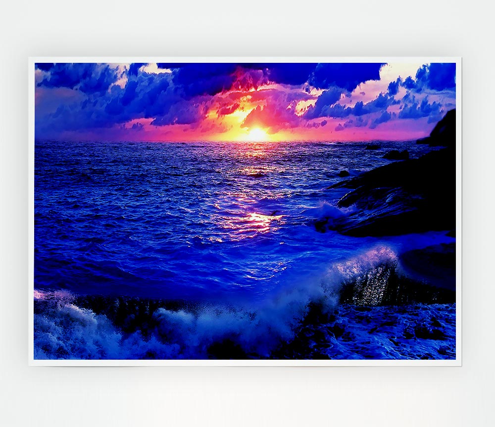 The Movement Of The Ocean At Dawn Print Poster Wall Art