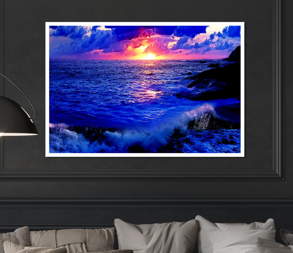 The Movement Of The Ocean At Dawn Print Poster Wall Art