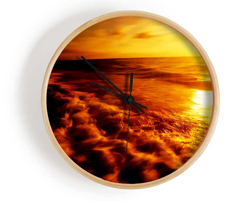 The Ebb Of The Sunlit Ocean Clock - Wallart-Direct UK