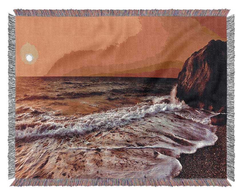 Swell Of The Ocean Sun Woven Blanket