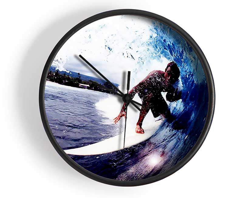 Surfer Slicing The Wave Clock - Wallart-Direct UK