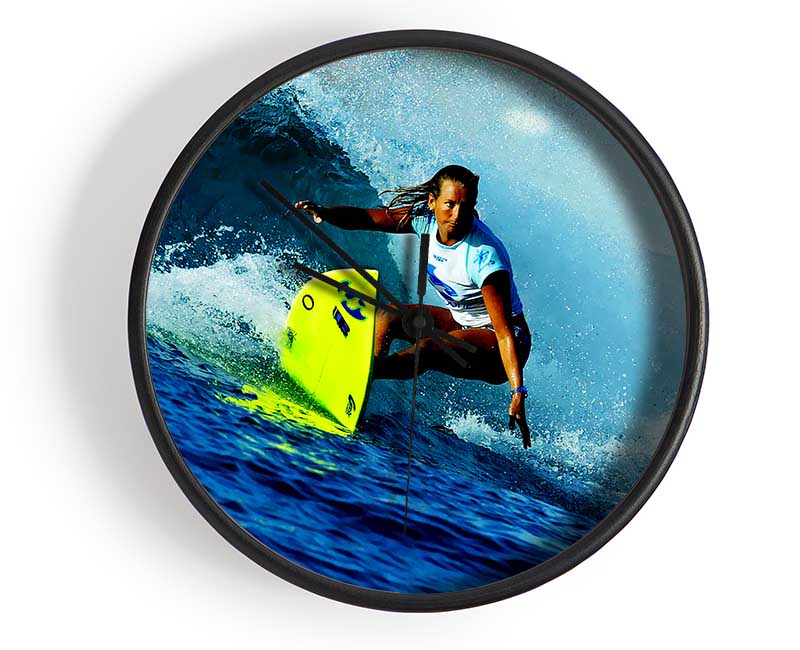 Surfer Number One Female Clock - Wallart-Direct UK