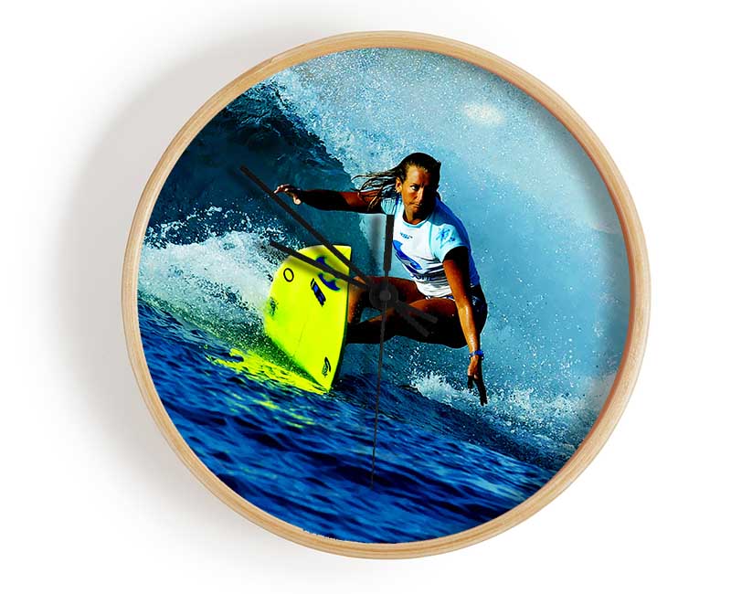 Surfer Number One Female Clock - Wallart-Direct UK