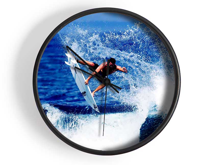 Surfer Jumping The Wave Clock - Wallart-Direct UK
