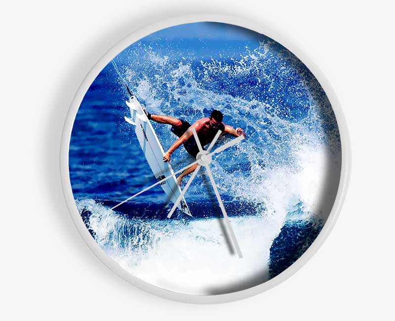 Surfer Jumping The Wave Clock - Wallart-Direct UK