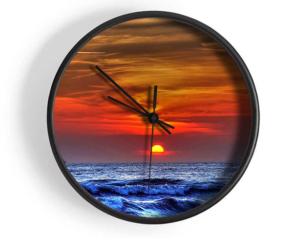Sunset On The Beach Clock - Wallart-Direct UK
