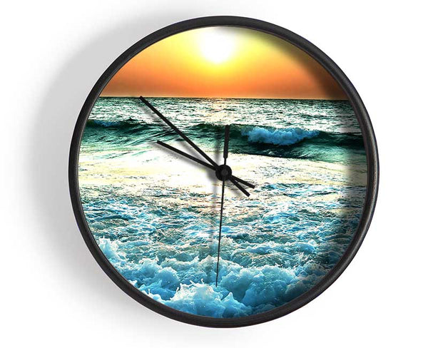 Sunset Near Sea Clock - Wallart-Direct UK