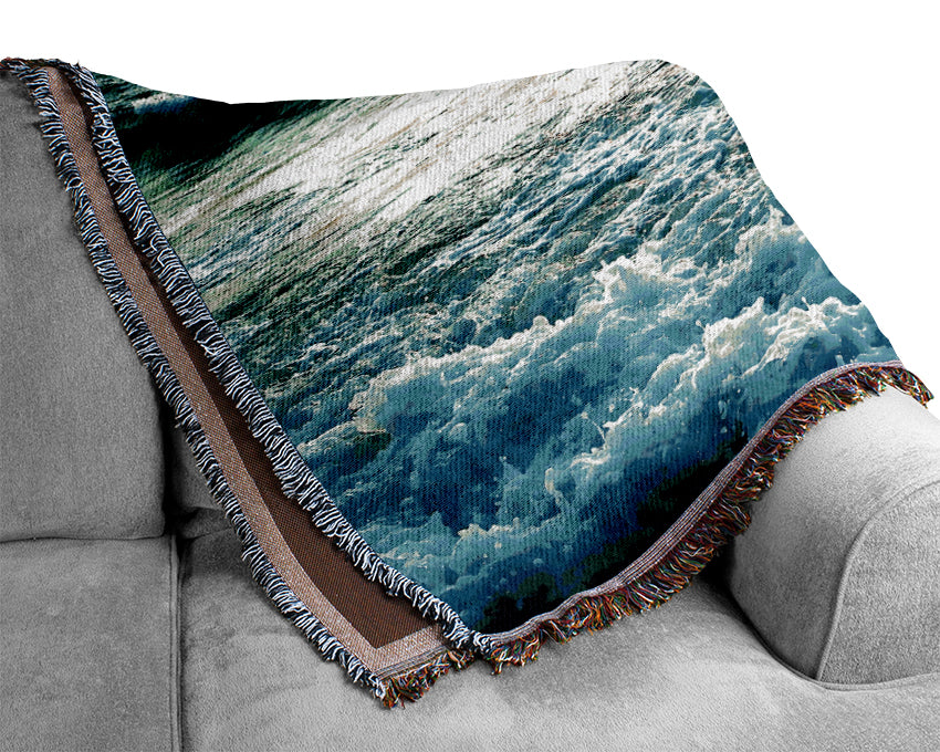 Sunset Near Sea Woven Blanket