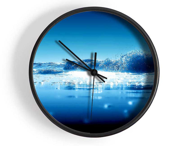 Sparkling Blue Ocean Wave Clock - Wallart-Direct UK