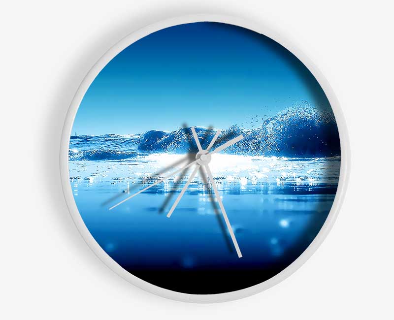 Sparkling Blue Ocean Wave Clock - Wallart-Direct UK