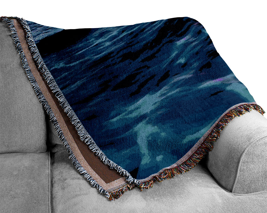 Skyline Of The Blue Ocean Woven Blanket