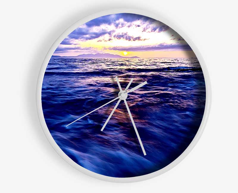 Skyline Of The Blue Ocean Clock - Wallart-Direct UK