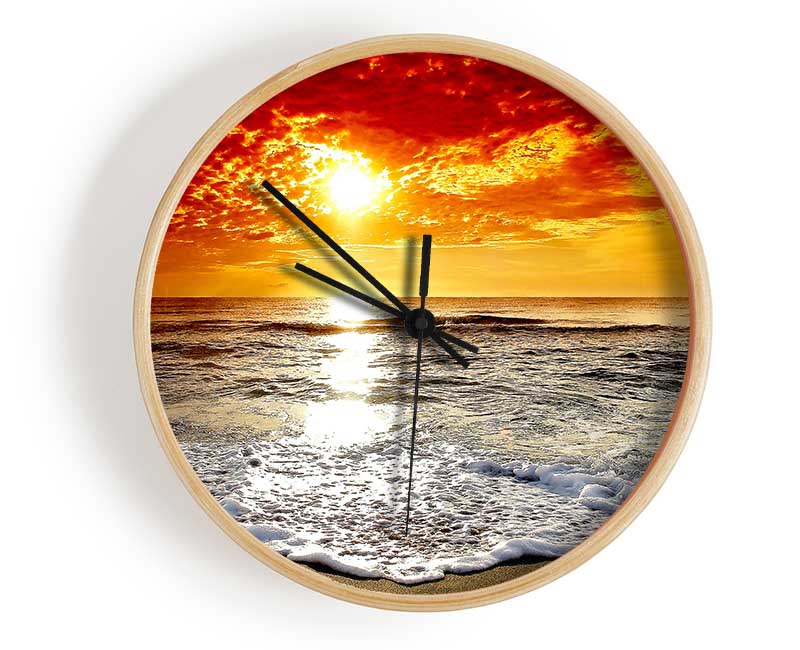 Seaside Sunset Clock - Wallart-Direct UK