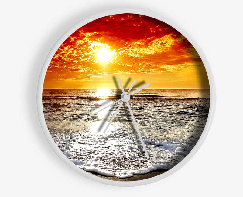 Seaside Sunset Clock - Wallart-Direct UK