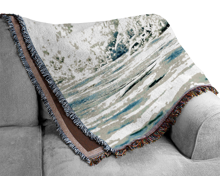 Sea Wave Close Up Woven Blanket