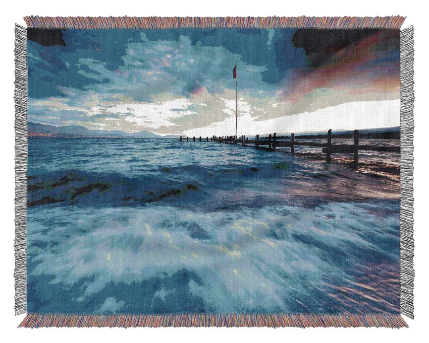 Sea Twilight Woven Blanket