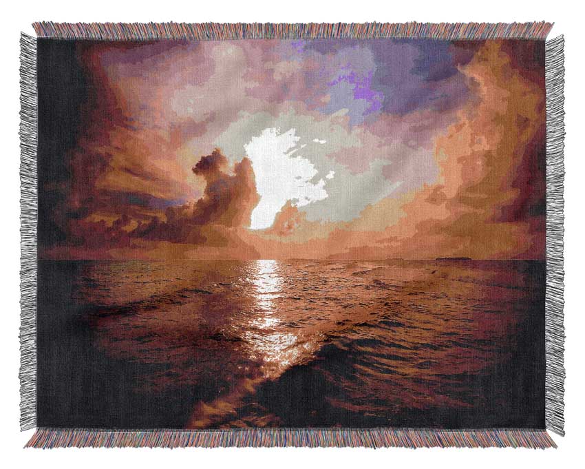 Sea Sunset Skies Woven Blanket