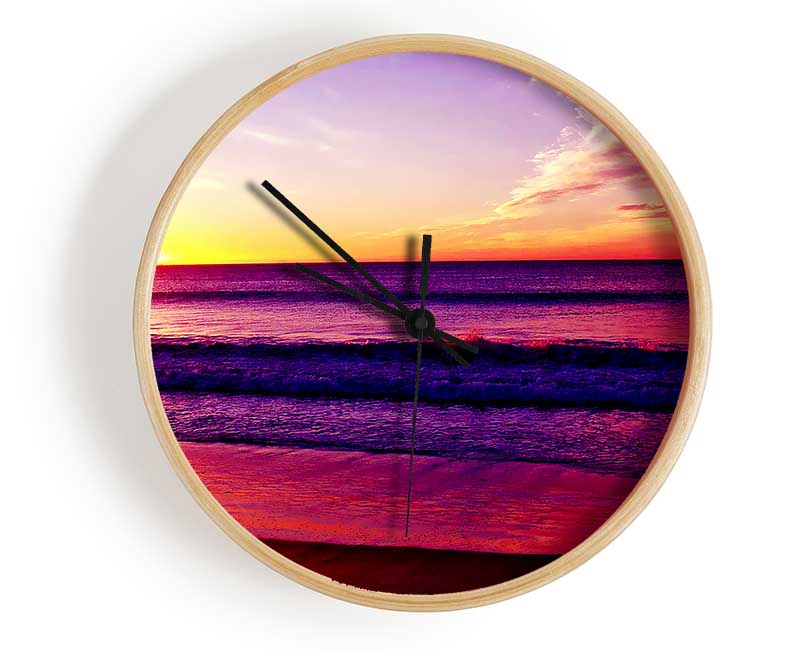 Rainbow Ocean Sunset Clock - Wallart-Direct UK