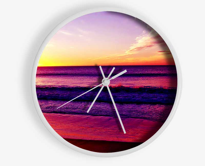 Rainbow Ocean Sunset Clock - Wallart-Direct UK