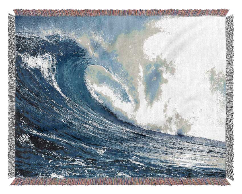 Ocean Waves Woven Blanket